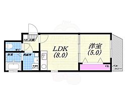 フロンティア1 1LDKの間取図画像