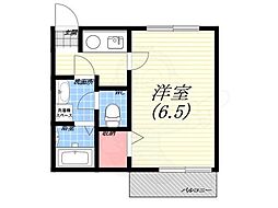 メイプル津門 1Kの間取図画像