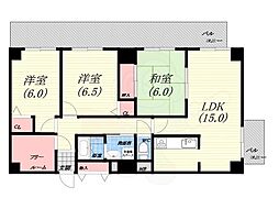 プライムレジデンス西宮 3LDKの間取図画像