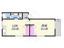 マンションアラスカ 1LDKの間取図画像