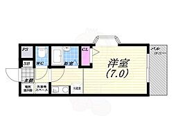 クレアコート産所町 ワンルームの間取図画像