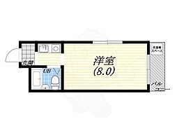 プリエール西宮東 ワンルームの間取図画像