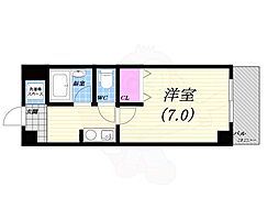 エスポワール西宮 1Kの間取図画像