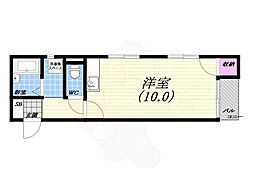 サンヨリカ森本 ワンルームの間取図画像