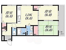 ファニーコート甲子園 3LDKの間取図画像