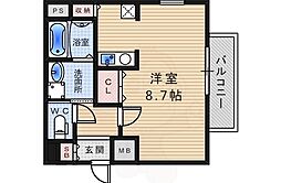 ダイドーメゾン阪神西宮 1Kの間取図画像
