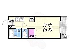 エスポワール岡田 1Kの間取図画像