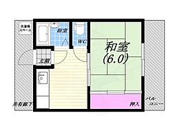入山文化 1DKの間取図画像