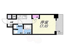 URBANGREEN甲子園 1Kの間取図画像