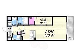 LEGALANDNISHINOMIYA PARKSIDE 1LDKの間取図画像