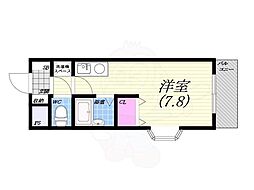 クレアコート産所町 1Kの間取図画像