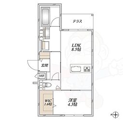 HEBEL MAISON 櫨塚 1LDKの間取図画像