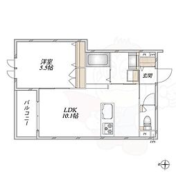 HEBEL MAISON 櫨塚 1LDKの間取図画像