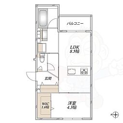 HEBEL MAISON 櫨塚 1LDKの間取図画像