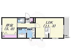レジデンスシーズ5 1LDKの間取図画像