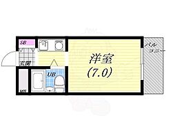 ジョイフル香枦園 ワンルームの間取図画像