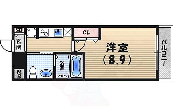 兵庫県西宮市本町(賃貸マンション1K・6階・25.19㎡)の写真 その2