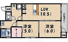 甲子園東行マンション  ｜ 兵庫県西宮市甲子園五番町（賃貸マンション2LDK・3階・51.00㎡） その2