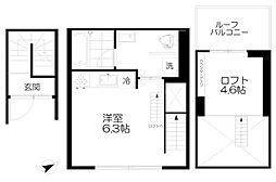 TerraceHouseKEN ワンルームの間取図画像
