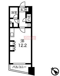 フォレシティ神田多町 5階ワンルームの間取り