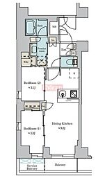 Ｂｒｉｌｌｉａ　ｉｓｔ　文京六義園 4階2DKの間取り