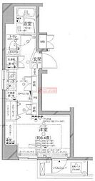 パレステュディオ文京根津 8階1Kの間取り