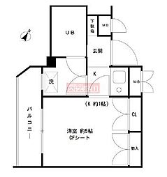 吉祥庵 3階1Kの間取り