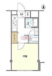 アービス白山 1階1Kの間取り