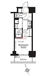 フレンシア文京関口 12階1Kの間取り