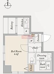 KDXレジデンス秋葉原II 14階1Kの間取り