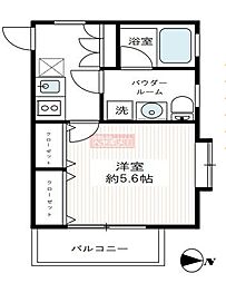 VIVRE本郷 1Kの間取図画像