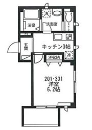 ラフィーネ本郷 1Kの間取図画像