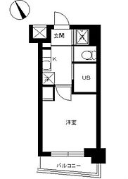 スカイコート後楽園EAST 1Kの間取図画像