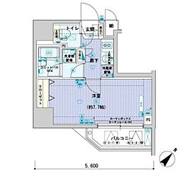 メインステージ文京春日 1Kの間取図画像