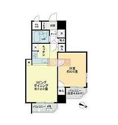 ヴェルデ千駄木グローリア初穂千駄木 1LDKの間取図画像