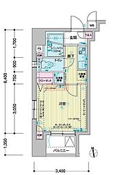 メインステージ東神田2 1Kの間取図画像