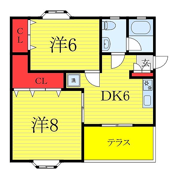 東京都板橋区大谷口2丁目(賃貸アパート2DK・1階・44.55㎡)の写真 その2