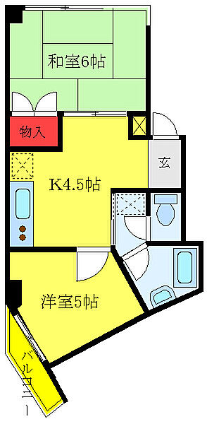 東京都北区王子3丁目(賃貸マンション2K・2階・38.43㎡)の写真 その2
