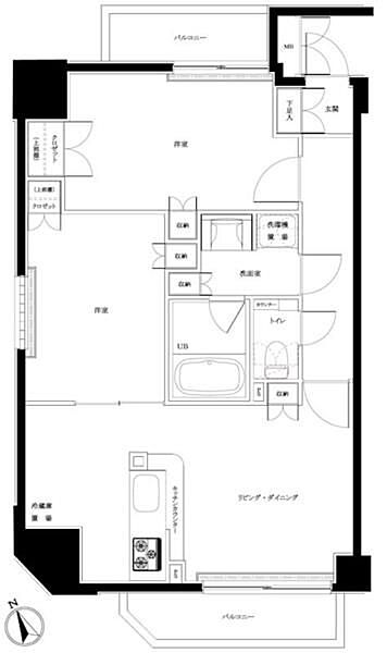 東京都北区赤羽西2丁目(賃貸マンション2LDK・2階・55.66㎡)の写真 その2