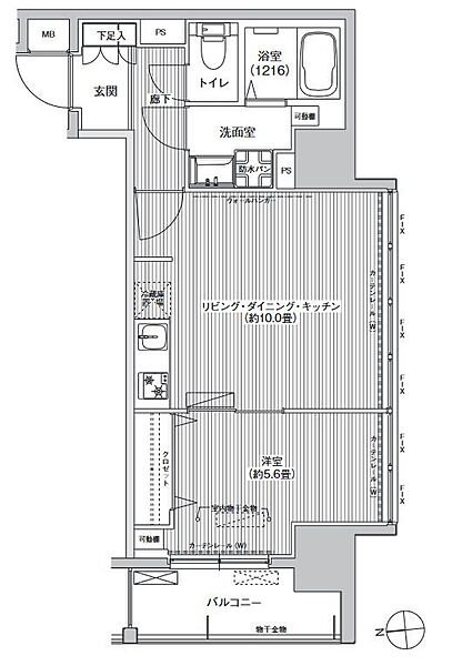 東京都北区赤羽1丁目(賃貸マンション1LDK・10階・40.11㎡)の写真 その2
