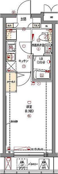 グロウワード東京ノース・アリビエ 404｜東京都北区浮間4丁目(賃貸マンション1K・4階・25.28㎡)の写真 その2