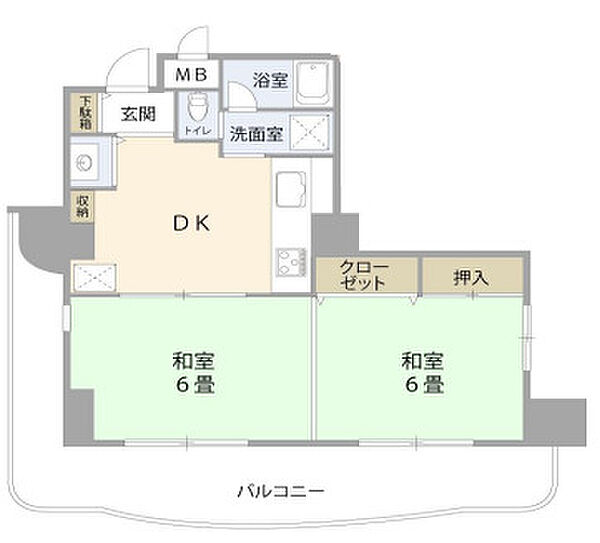 東京都板橋区蓮沼町(賃貸マンション2DK・3階・41.79㎡)の写真 その2