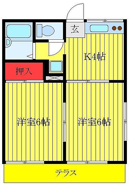 第1河村ハイツ 101｜東京都北区西が丘2丁目(賃貸アパート2K・1階・35.00㎡)の写真 その2