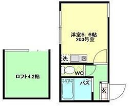 ドミール西が丘 203 ｜ 東京都北区西が丘1丁目（賃貸アパート1R・2階・15.17㎡） その2