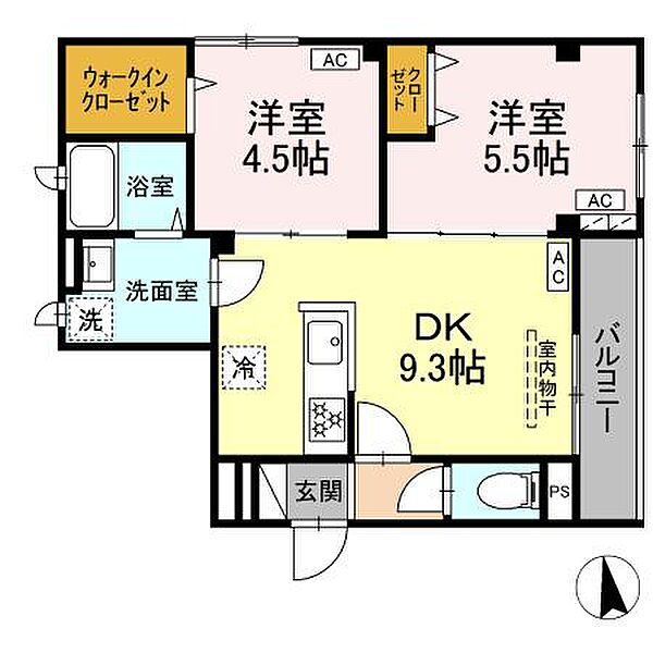 Villa Del Sol V 102｜東京都荒川区荒川3丁目(賃貸マンション2DK・1階・47.93㎡)の写真 その2