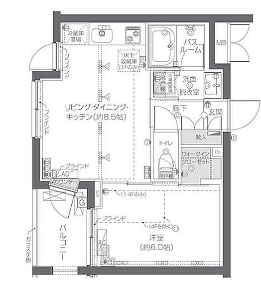 ZOOM新宿夏目坂 103｜東京都新宿区若松町(賃貸マンション1LDK・1階・35.50㎡)の写真 その2