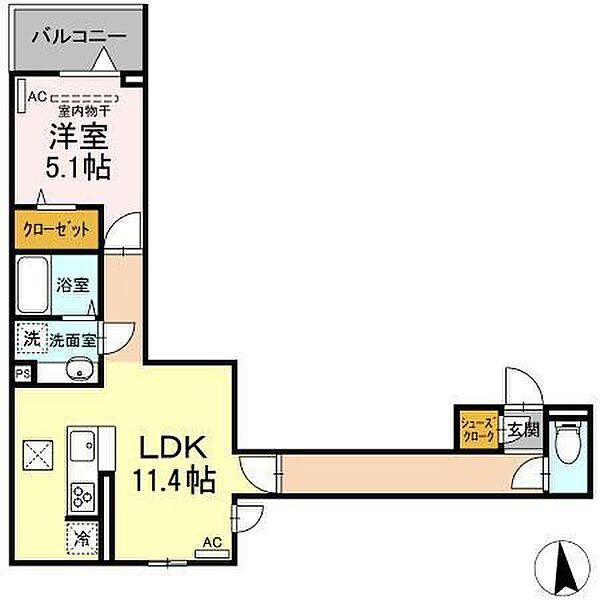 レクシア扇I 205｜東京都足立区扇2丁目(賃貸アパート1LDK・2階・44.75㎡)の写真 その2