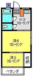 サクラ・ハイツ 1階2Kの間取り