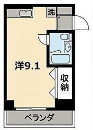 クローバーハイツ ワンルームの間取図画像