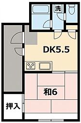 杉田ハイツ 1DKの間取図画像